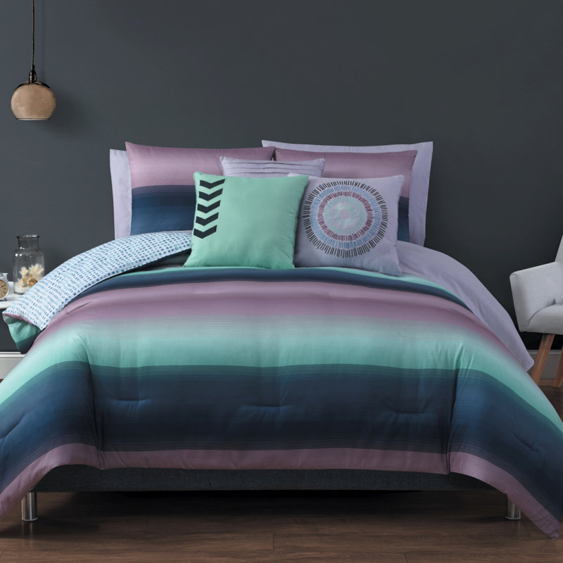 Polyester Comforter, Queen Comforter + 9 Additional Pieces, Navy