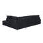 Canapé d'angle en L avec méridienne, canapé trois places avec pouf de rangement et clous en cuivre-579389157
