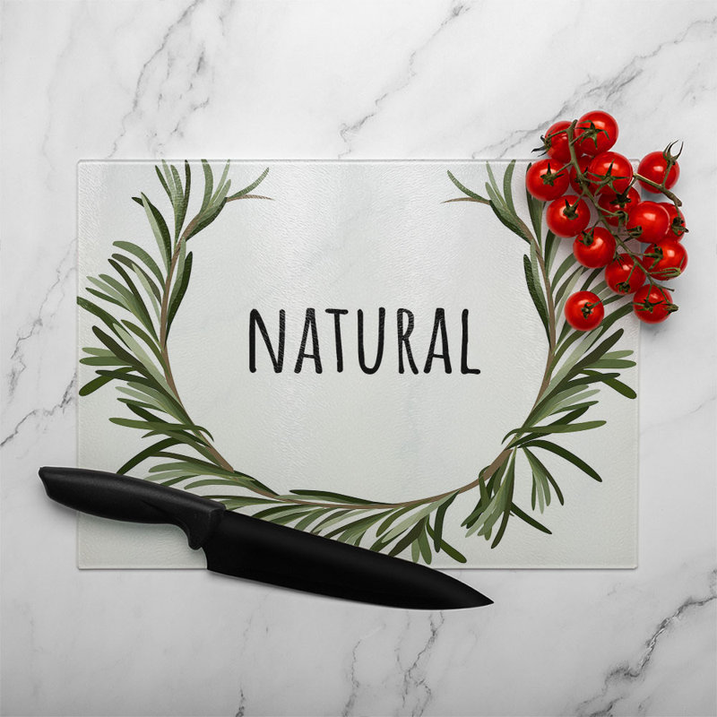 Natural Glass Chopping Board, 40cm L x 28cm W