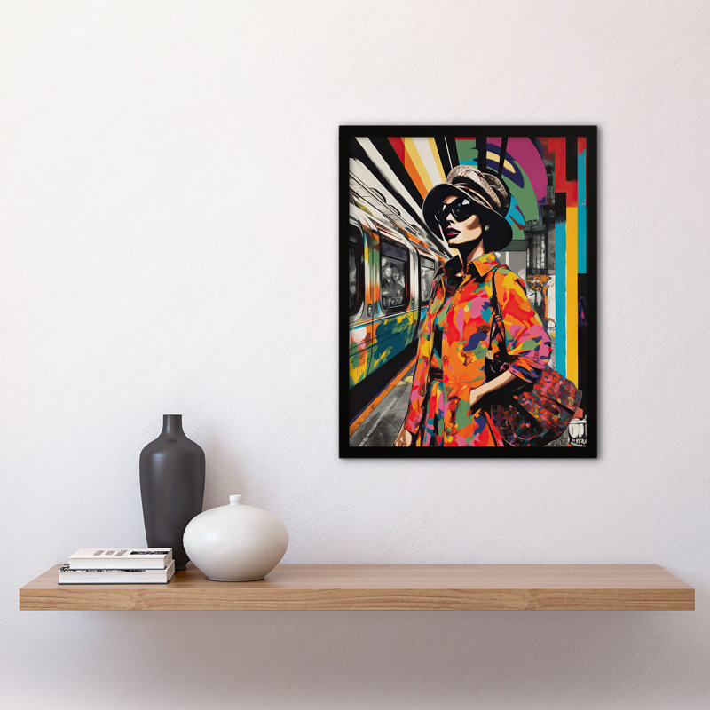 Akeilah Paris Metro Parisian Fashion Work Rainbow Train Station - Single Picture Frame Print