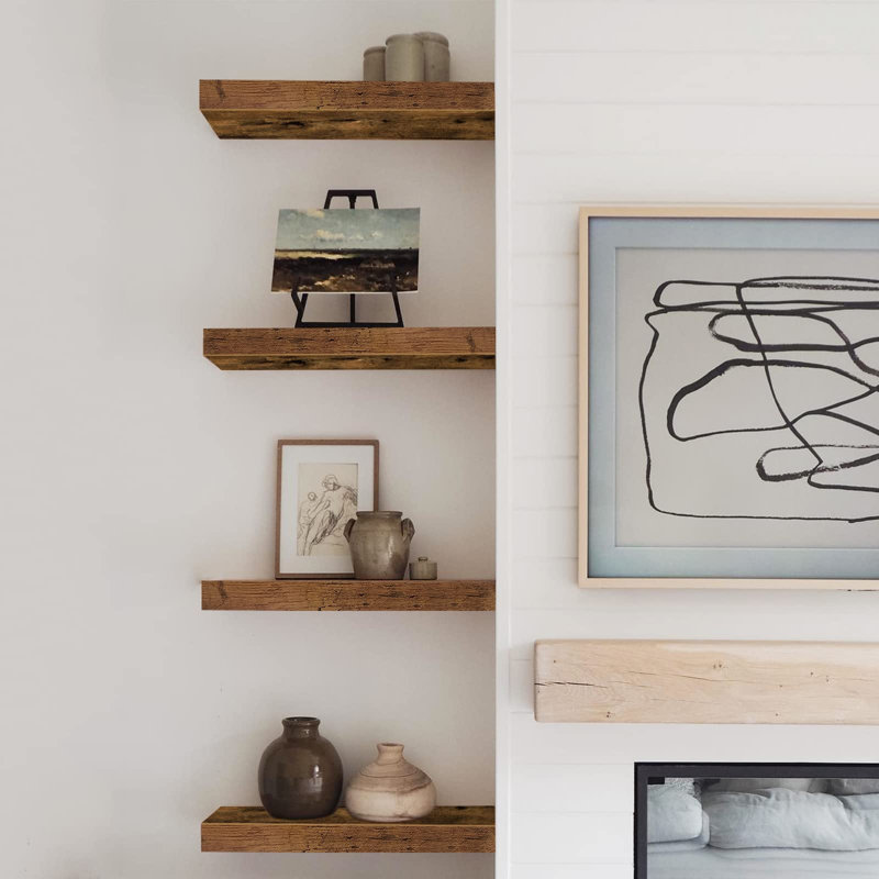 Bennfield Solid Wood Floating Shelf, Brown