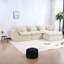 Spacious Modular Velvet Sofas, Antique White Oversized Sectional For Living Room