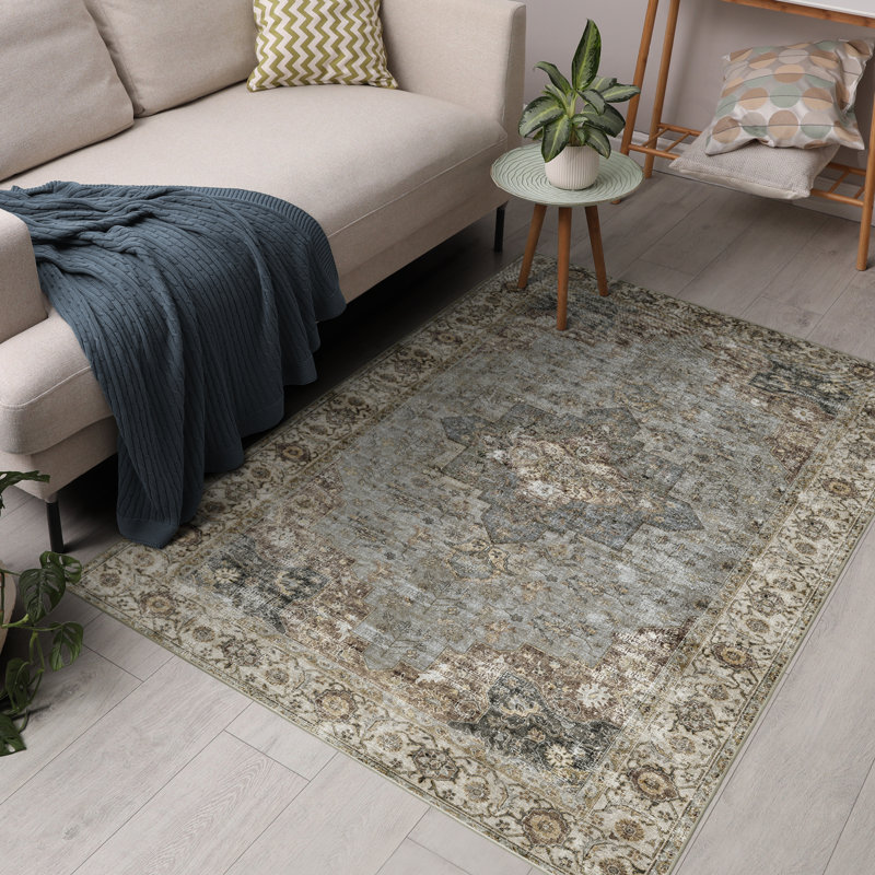 Washable Oriental Indoor Rug, Rectangle 5' x 8'