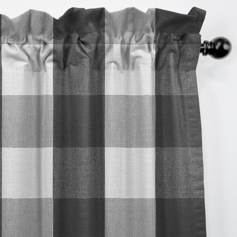 Walker Buffalo Rod Pocket Drapery Panel Room Darkening Curtain Pair (Set of 2), Iron, 50" W x 96" L