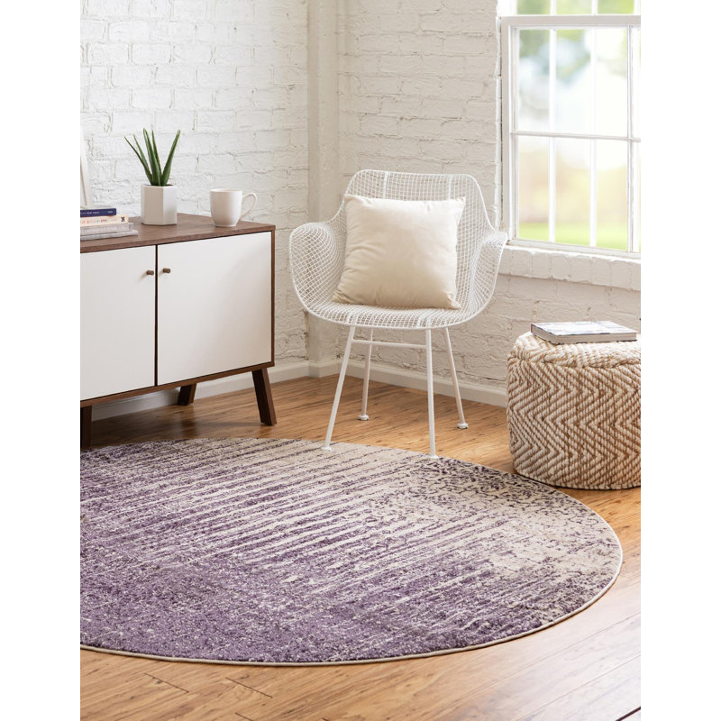 Tapis uni / rayé prune Desdemona
