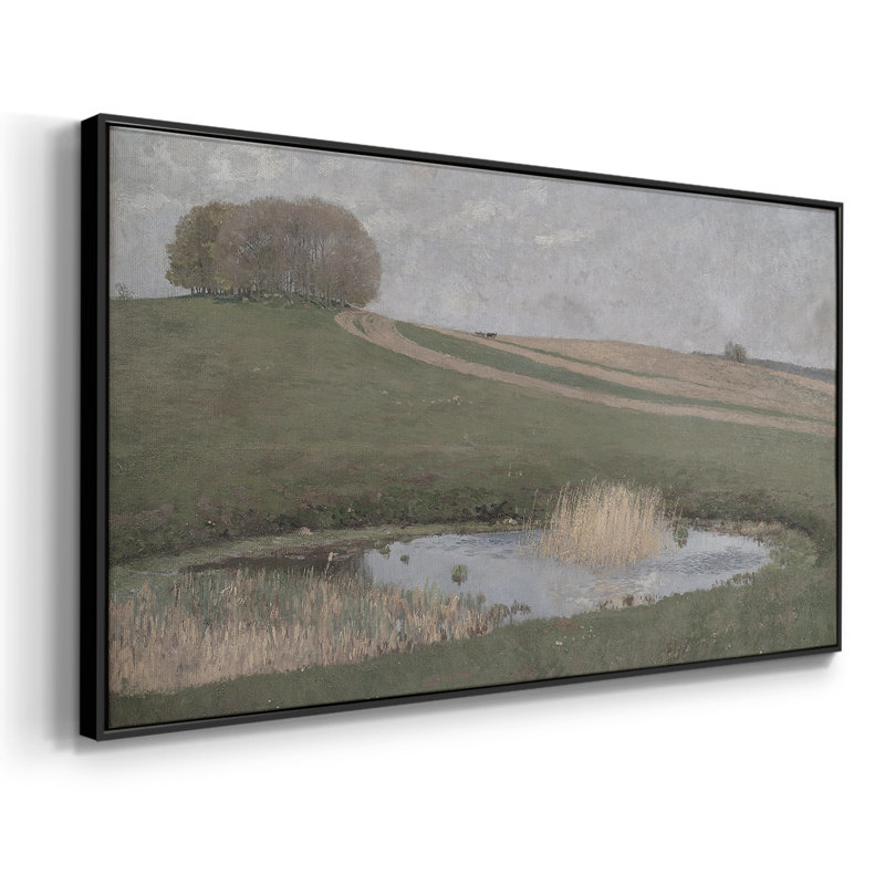 Série paysage - DCLxxxi - Toile tendue avec châssis encadré - Prêt à être accroché, H 21 po x l 41 po, Noir
