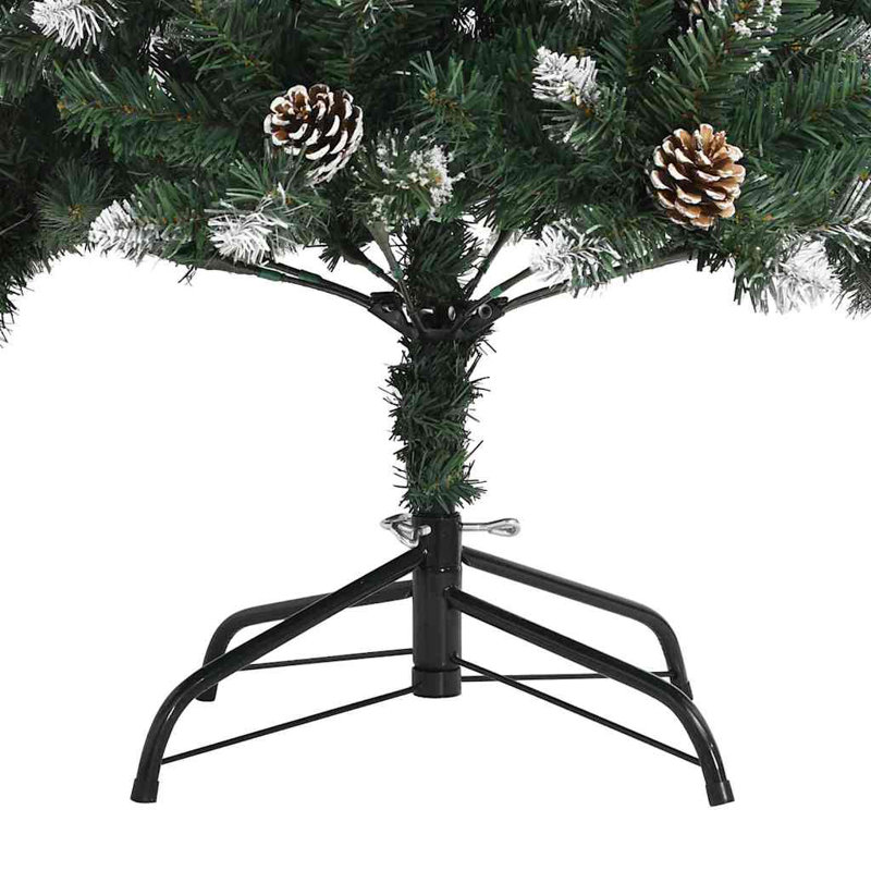Artificial Christmas Tree with 150 LEDs Green, 4.92' H, Gold