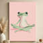Toile tendue de style pastel «Zen Frog» méditant en position de lotus - 24 po x 36 po x 1 po
