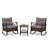 Winston Porter 3 Pcs Patio Rocker Set With 2-tier Coffee Table & Soft Seat Back Cushions Outdoor