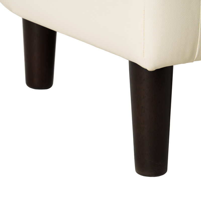 Fauteuil demi-tonneau de 27 po Scarlet, Similicuir blanc chaud