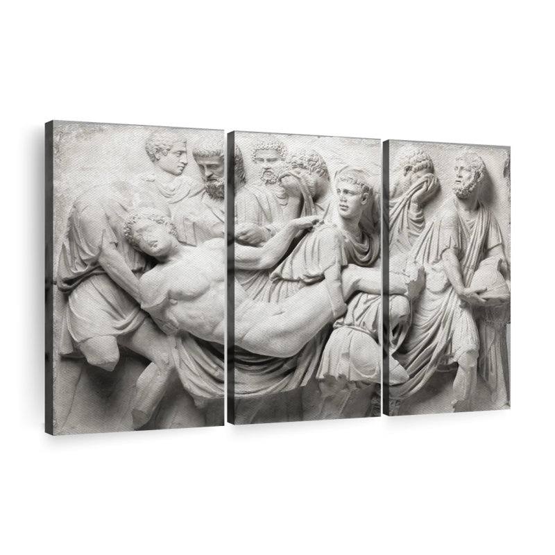 Sculpture romaine, reproduction d'art sur toile, H 24 po x l 38 po x P 1,25 po