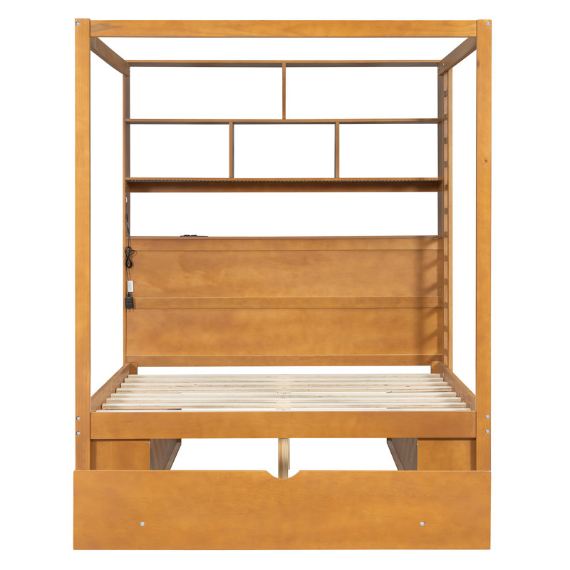 Bed, Full / Double, Walnut