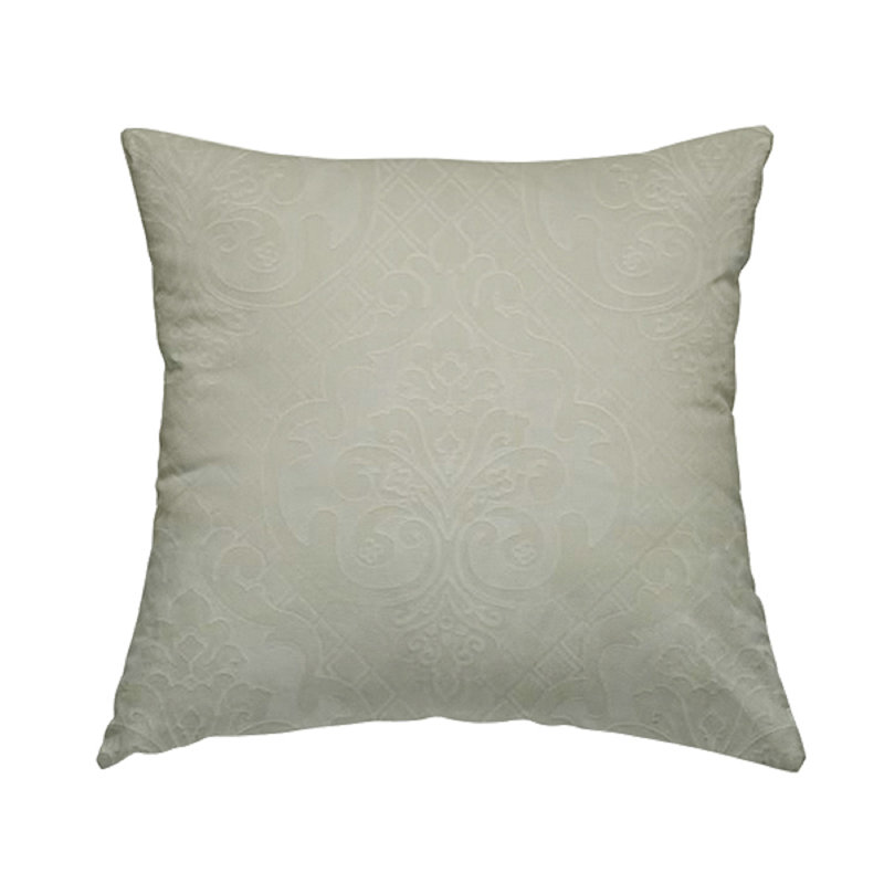 Shaner Damask Square Cushion, 43cm H x 43cm W x 5cm D, White