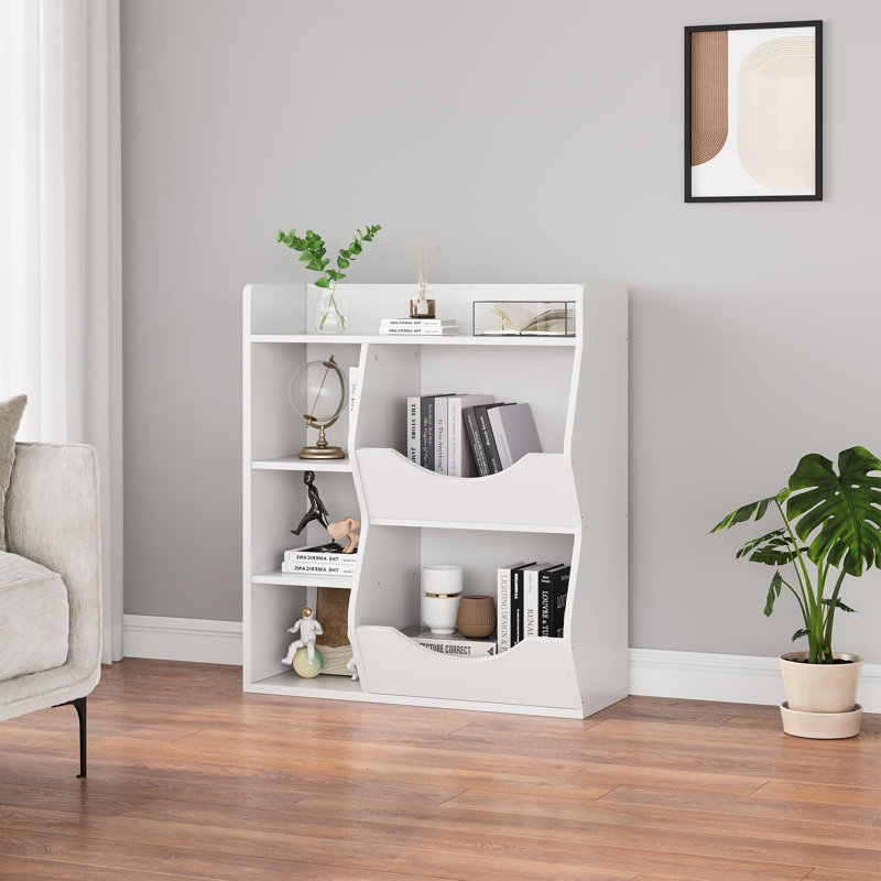 Bibliothèque pour enfants 3 niveaux, Blanc / Blanc