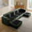 6-Seater U-Shaped Corduroy Sofa Set - with USB Charging Ports, Phone Holders, and Multi-Functional Storage Armrests-1476374798