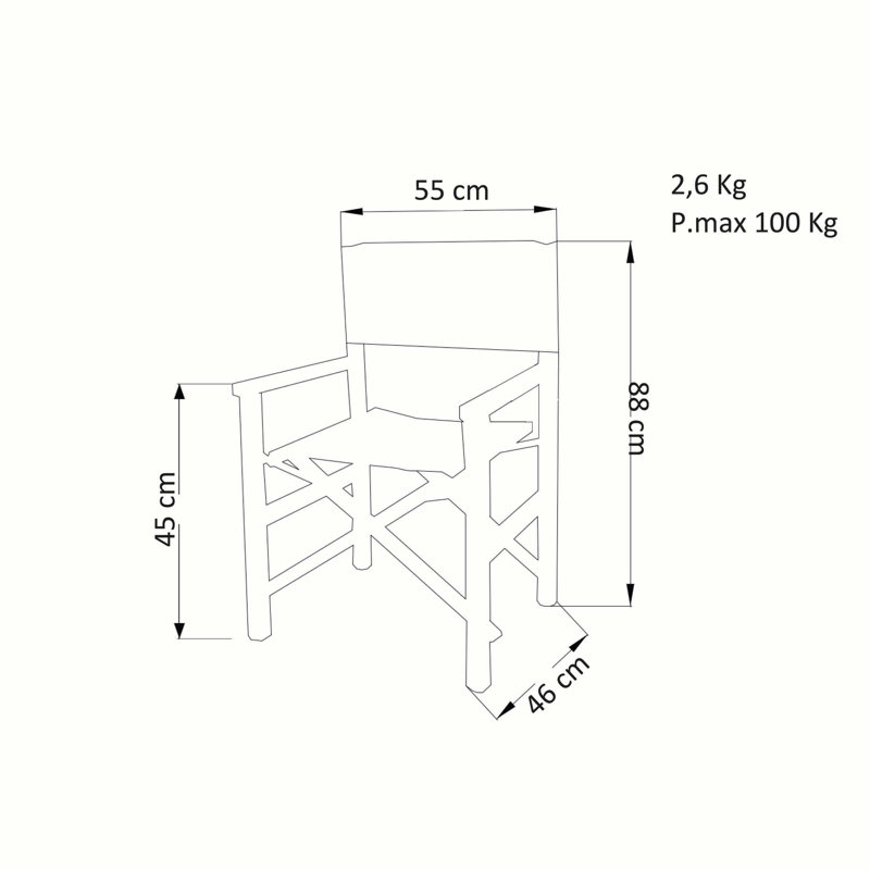 Anthuan Folding Director Chair, Beige
