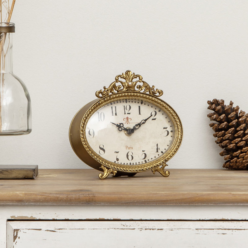 Analogue Quartz Movement / Crystal Tabletop Clock, Gold