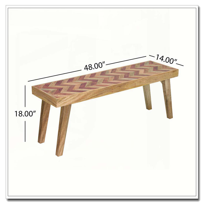 Banc en bois de manguier, naturel