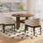 Modern Farmhouse 5-Piece Round Dining Set - Solid Wood Table With X-Base & Upholstered Bucket Chairs-729011267-729011269-729011272