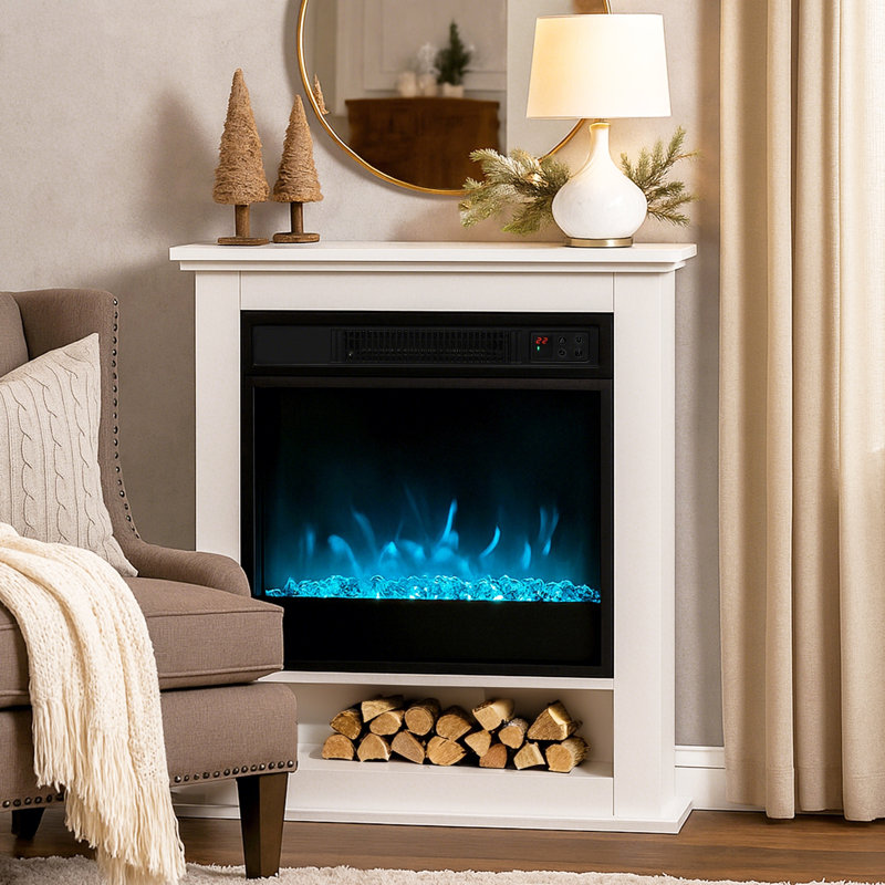 Ebern Designs 62.5cm W White Fireplace