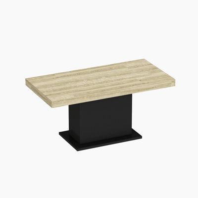 Table de conférence extensible 63 po / 78,7 po - Plateau grain de bois, base noire