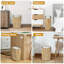 Poubelle, boho avec couvercle, petite poubelle en rotin 2,6 gallons avec couvercle à pression, poubelle tissée et panier à linge 2 en 1 pour salle de bain, cuisine, salon, chambre à coucher