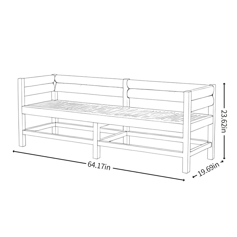 Simple Solid Wood Black Creative Bench