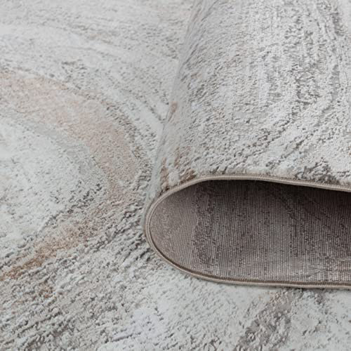 TAPIS DE GLOIREModerneRésuméAreaRugCreamGoldFaded, Rectangle 4 pi 11 po x 7 pi