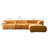 Solid Wood Based With Luxurious And Comfortable Orange Fabric 4 Seats Cloud Textile