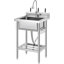 Évier utilitaire autoportant en acier inoxydable avec robinet coulissant, lavabo à cuve simple pour salle de lavage, garage, cuisine commerciale et lavabo pour chien, 21,6 po x 19,6 po x 37,5 po