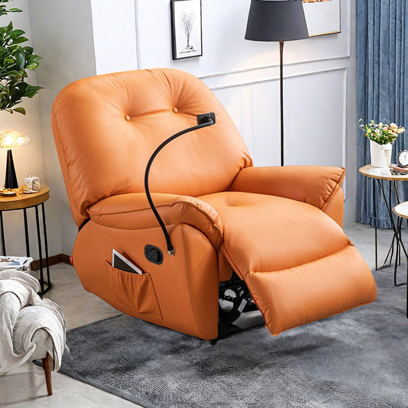 Fauteuil inclinable ergonomique manuel Liggett, Orange