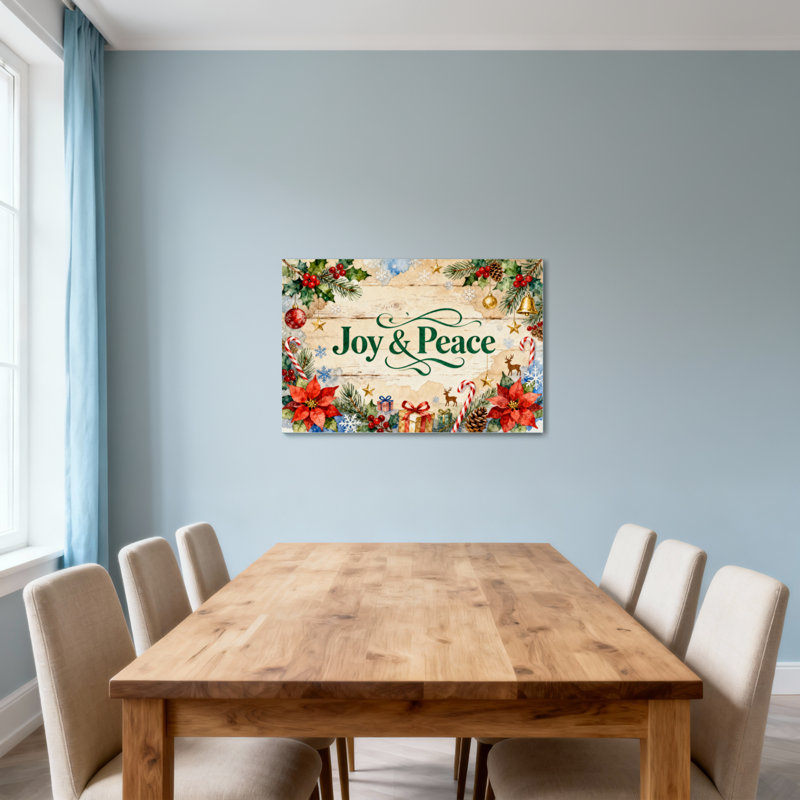 Décorations de Noël, joie de Noël, paix, thème de l'hiver, H 16 po x l 24 po
