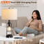 Lampe de table tactile avec veilleuse noire