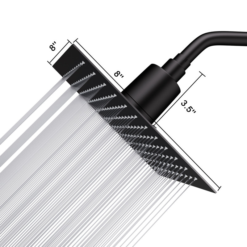 8 Inch Square 1.8 GPM Rain Filtered Shower Head