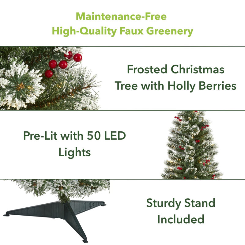 Lighted Artificial Christmas Tree, 3' H