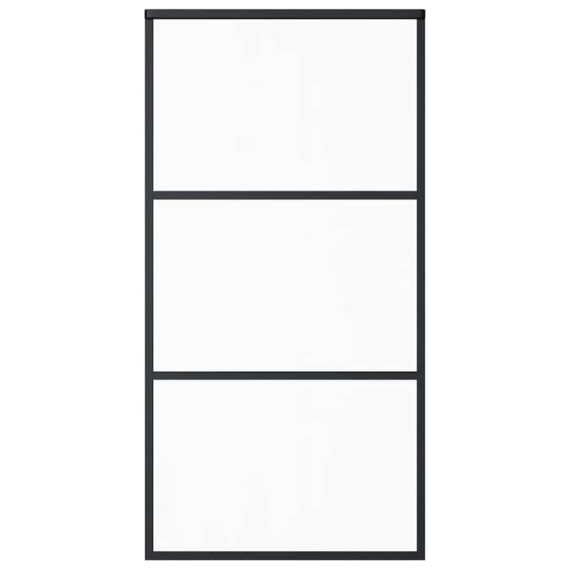 Portes coulissantes en métal et en verre, 40,2 po x 80,7 po, 2 Horizontal Bars