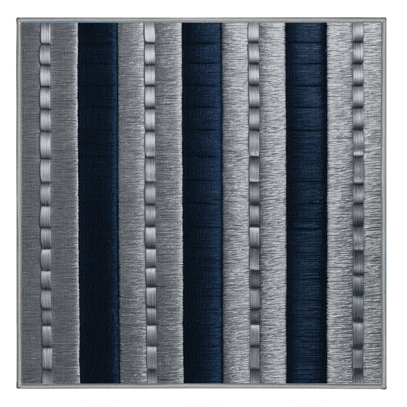 Machine Washable Checkered Gray Area Rug, Square 6'