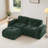 L-shaped Boneless Sofa,Soft Velvet Fabric,Tufted Design,32D High Density Sponge,No Assembly Required,Ergonomic Design Bottom, Anti-Slip Design,Movable Ottoman For Bedrooms-1377640636