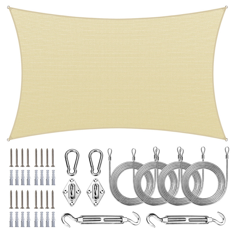 Voile d'ombrage Amgo, H 8 pi x 10 pi,, Beige