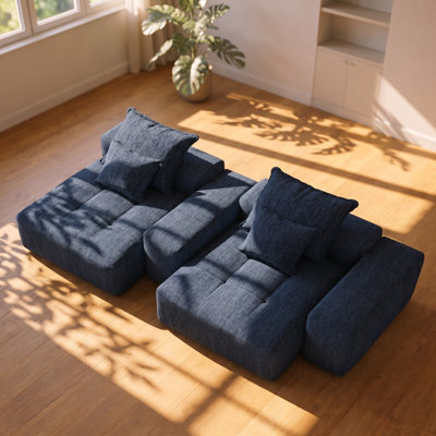 Canapé modulaire en chenille scintillant l 113,39 po x P 56,69 po x H 25,6 po BOBBY Mobilier