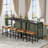 Bar Table Narrow Long Kitchen Dining Table Sturdy Metal Frame Industrial, Black-675369871