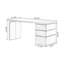 Bureau rectangulaire en bois massif noir + argent + acier inoxydable avec 3 tiroirs-592025525