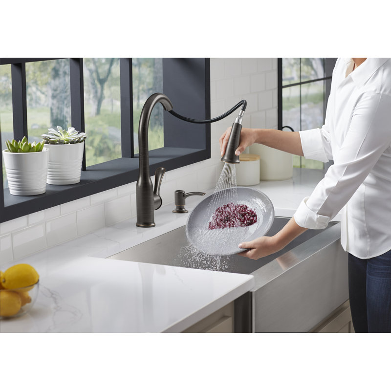 Motif Pull-Down Kitchen Faucet with Soap/Lotion Dispenser, Oil Rubbed Bronze