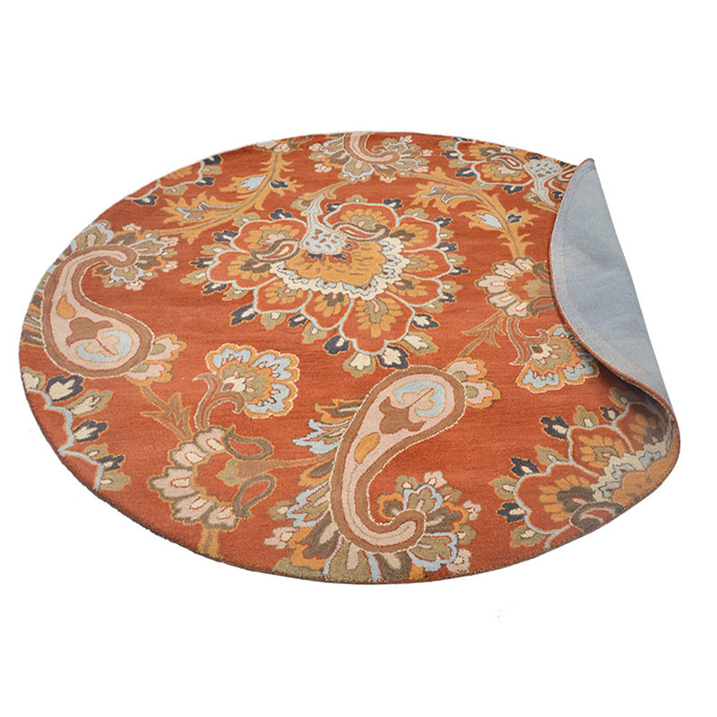 Tapis ronds touffetés à la main Bice, Orange, Rond 8 pi