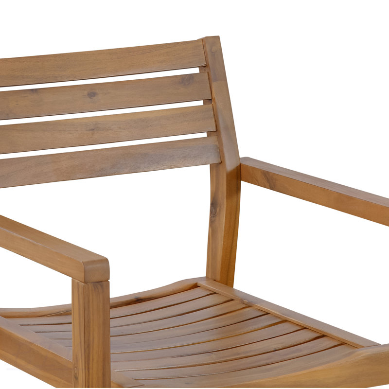 Ensemble repas 5 pièces avec 4 chaises en bois d'acacia et une table ronde à lattes de 47,2 pouces, parfait pour les patios, les jardins et l'intérieur