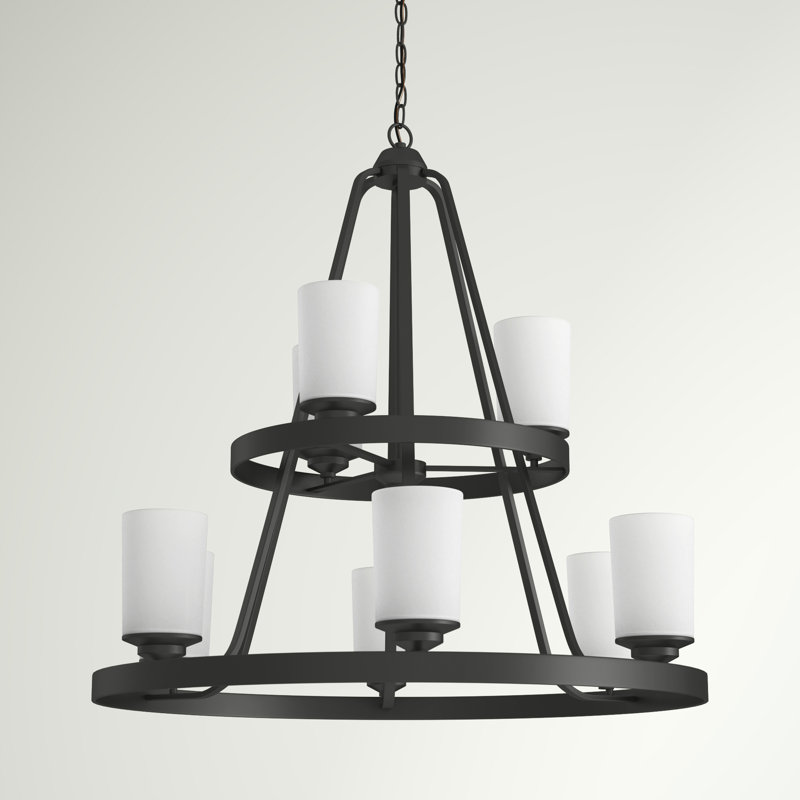 Lustre à neuf lumières Kemal de Génération Éclairage , Nuit noire, Pas Energy Star, Non