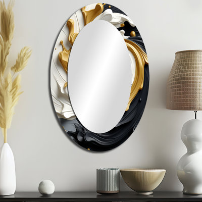 Miroir mural moderne liquide liquide noir et blanc