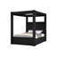 Luxury Velvet Canopy Bed with Button Tufting