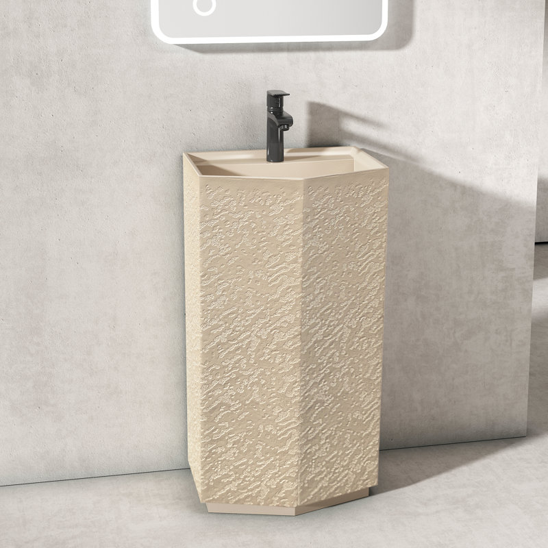 Lavabo de salle de bain sur pied 34 po