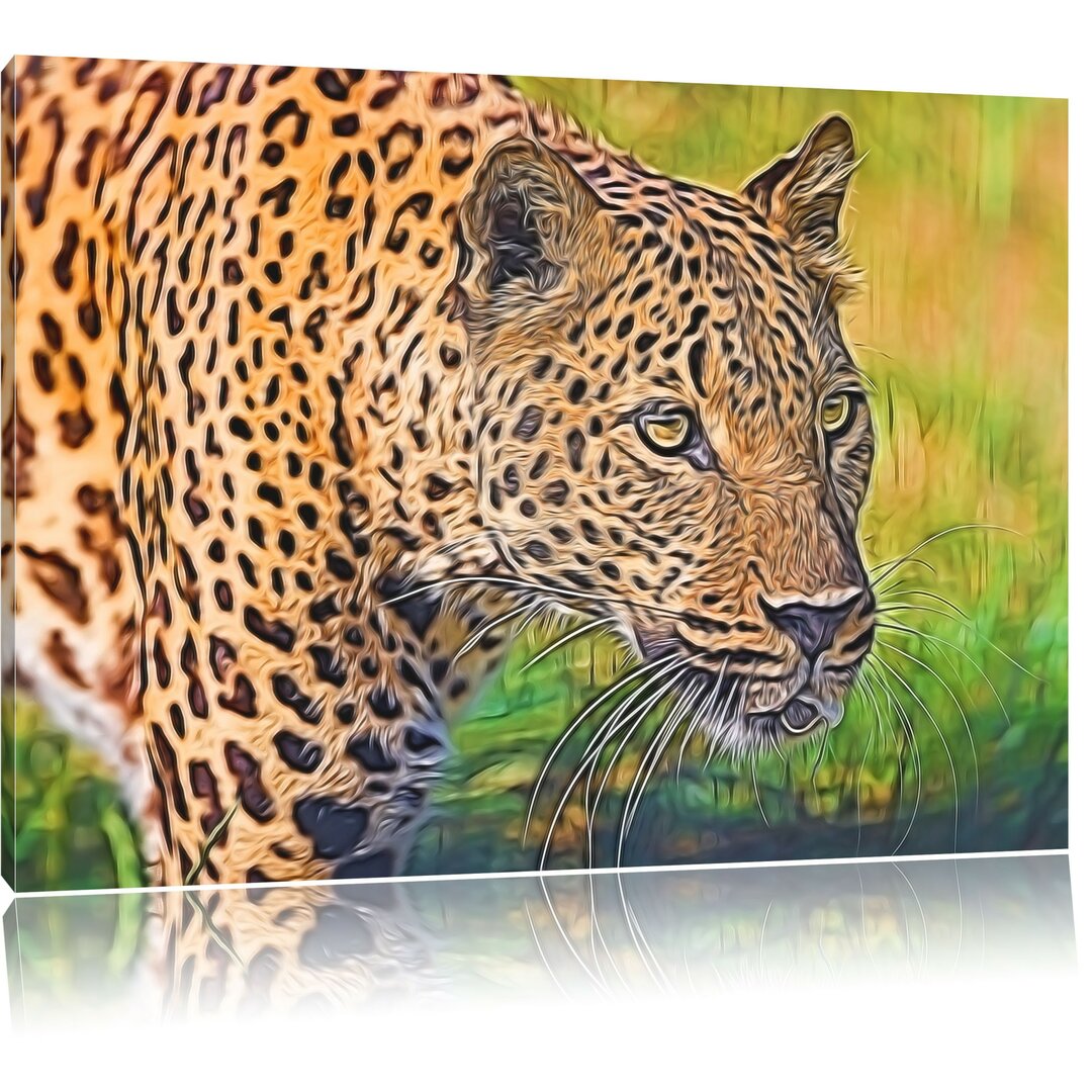 Leinwandbild Schleichender Leopard